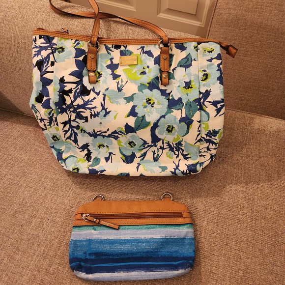 Rosetti Belfast Blue Floral Lizzy Tote Handbag Purse - Picture 9 of 9